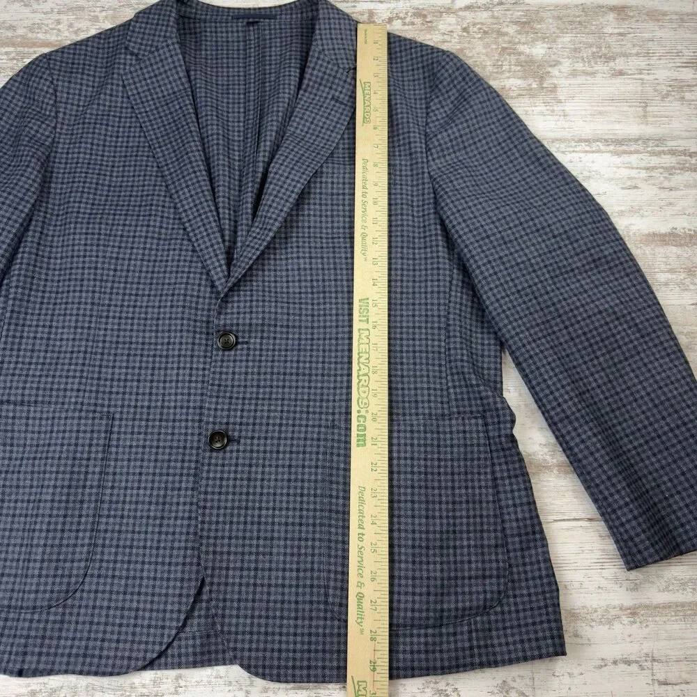 J.Crew Ludlow 46R Slim Blazer Abraham Moon Wool Cotton Unstructured Jacket Check